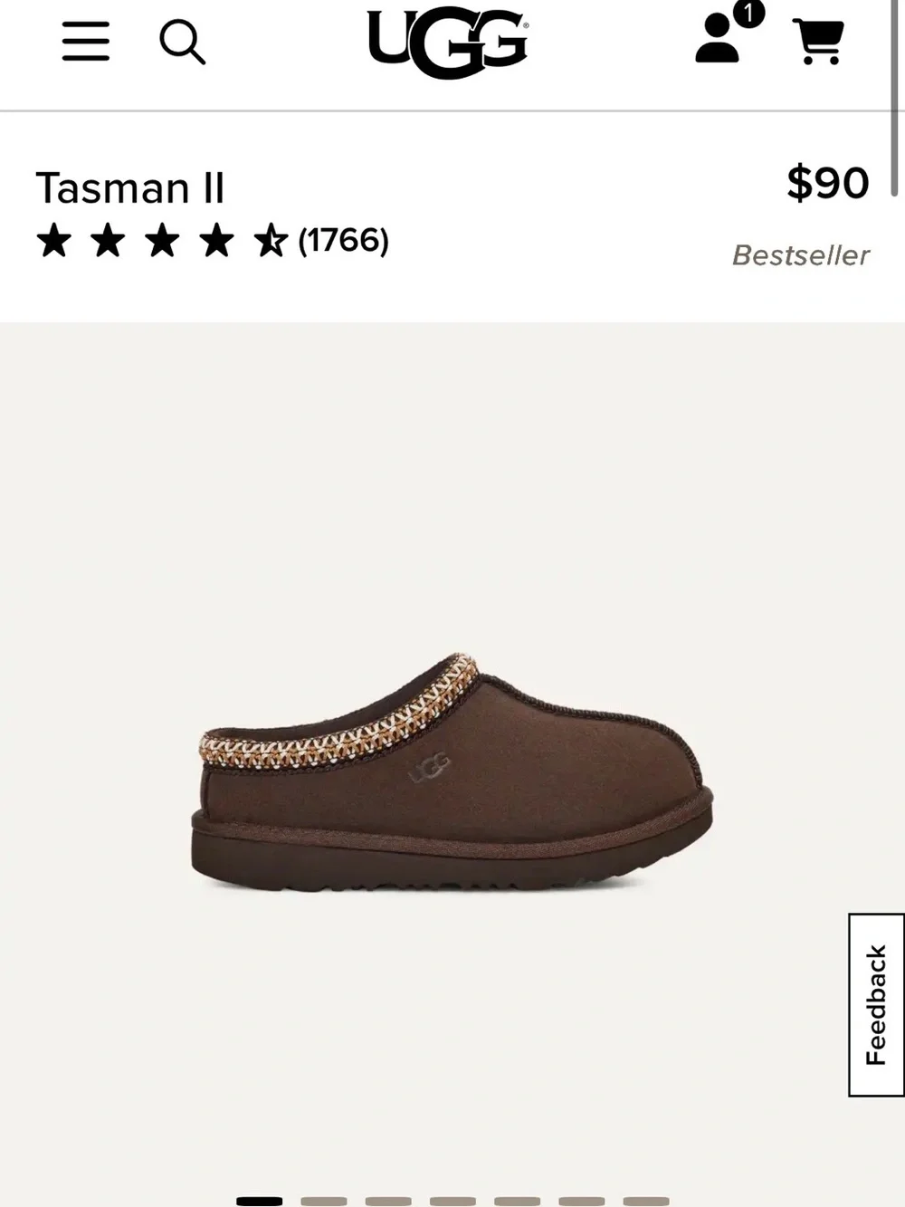 Kids UGG Chestnut Suede Cozy Slip-On Mules